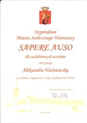 Stypendia Prezydenta M. St. Warszawy