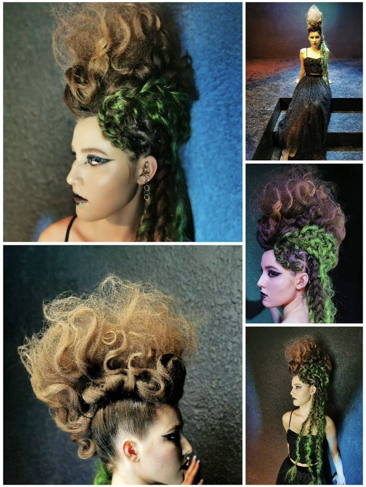 fryzura konkursowa - kolaż zdjęć 